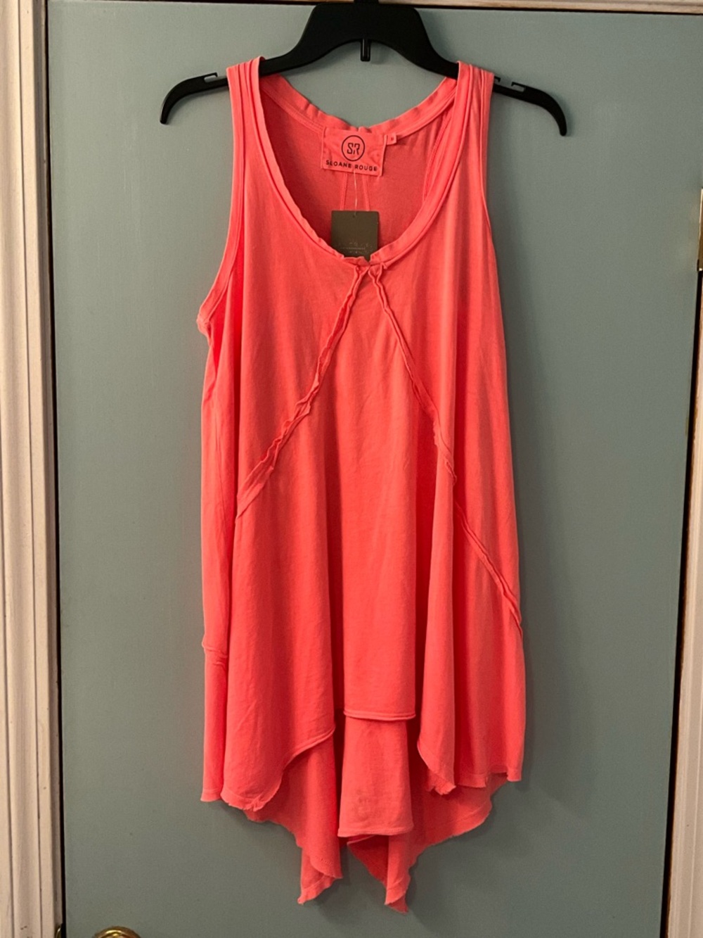 NWT SR Coral Handkerchief-Hem Tank Top from Anthropologie